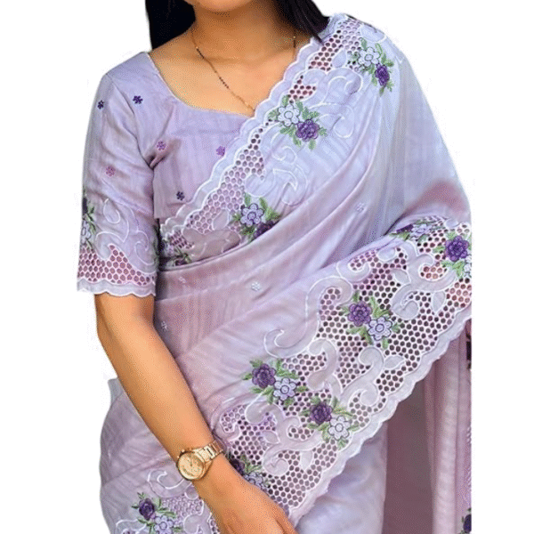 Cut Work Saree
